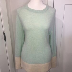 Fairways & Greene Ladies Sweater Size M Mint Green/Cream. Quiet Luxury Old Money